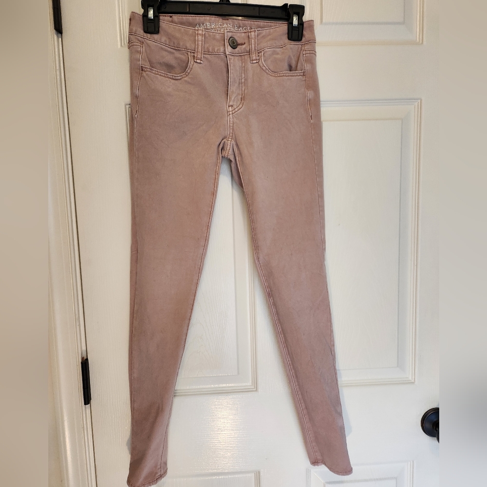American Eagle Rose Colored Jeggings, Size 2